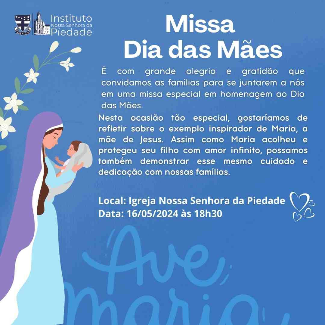 Convite Missa Dia das Mães